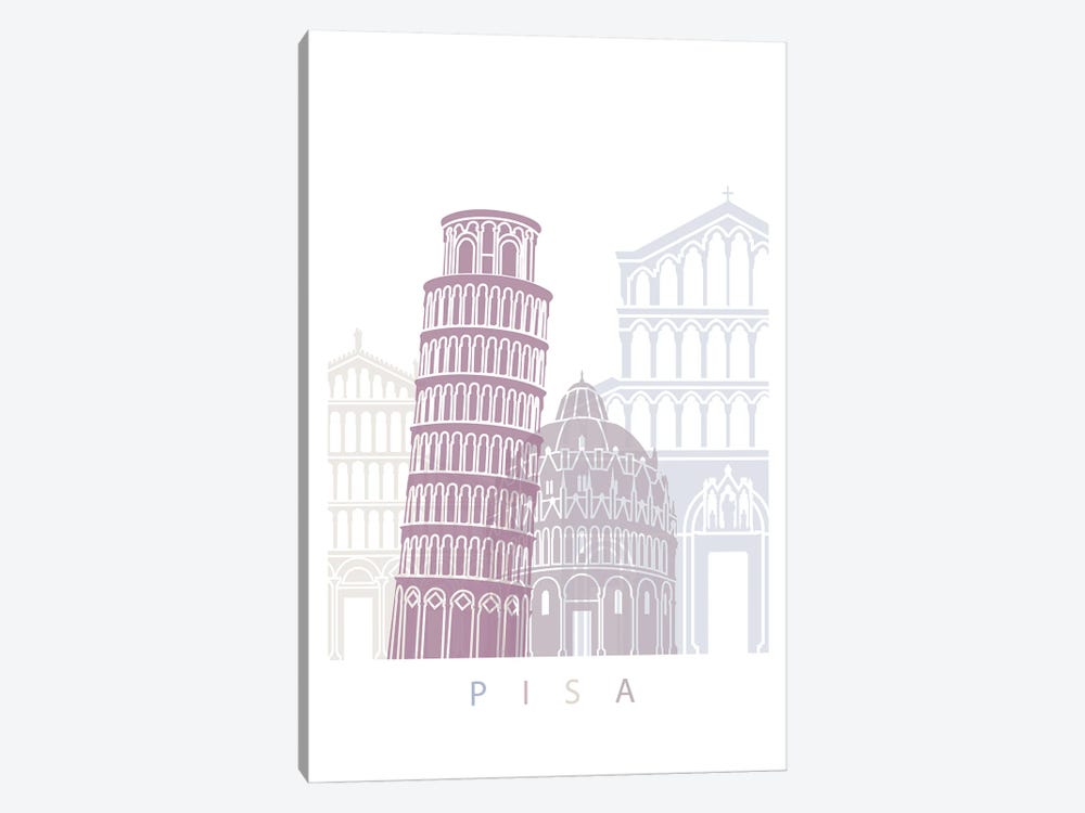 Pisa Skyline Poster Pastel by Paul Rommer 1-piece Art Print
