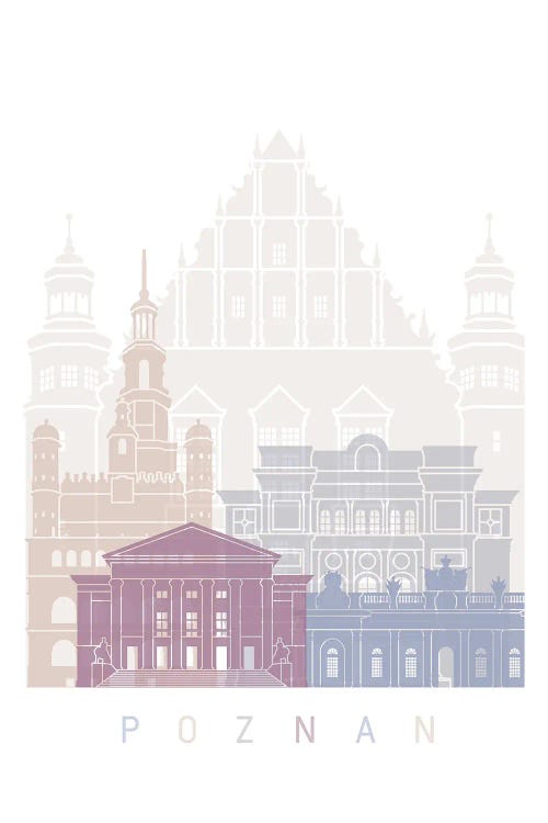 Poznan Skyline Poster Pastel