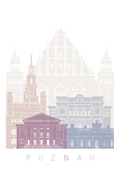 Poland: Poznan Skyline Poster Pastel by Paul Rommer