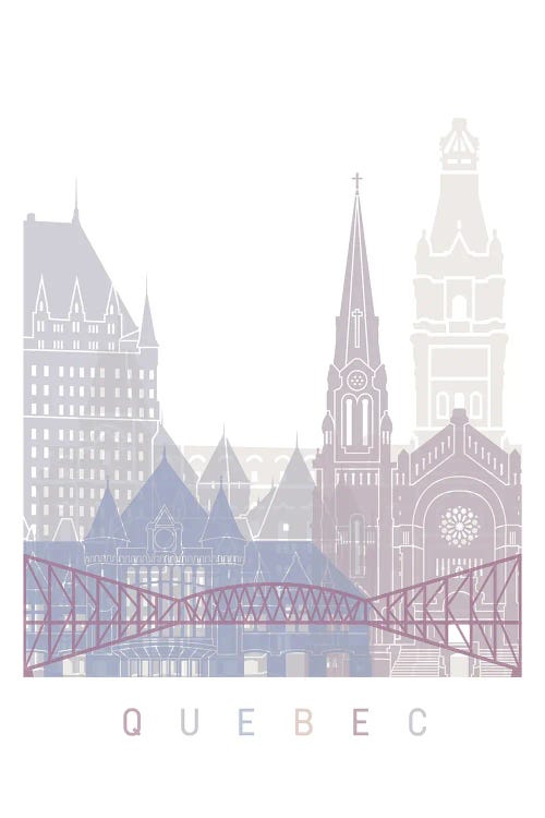 Quebec Skyline Poster Pastel