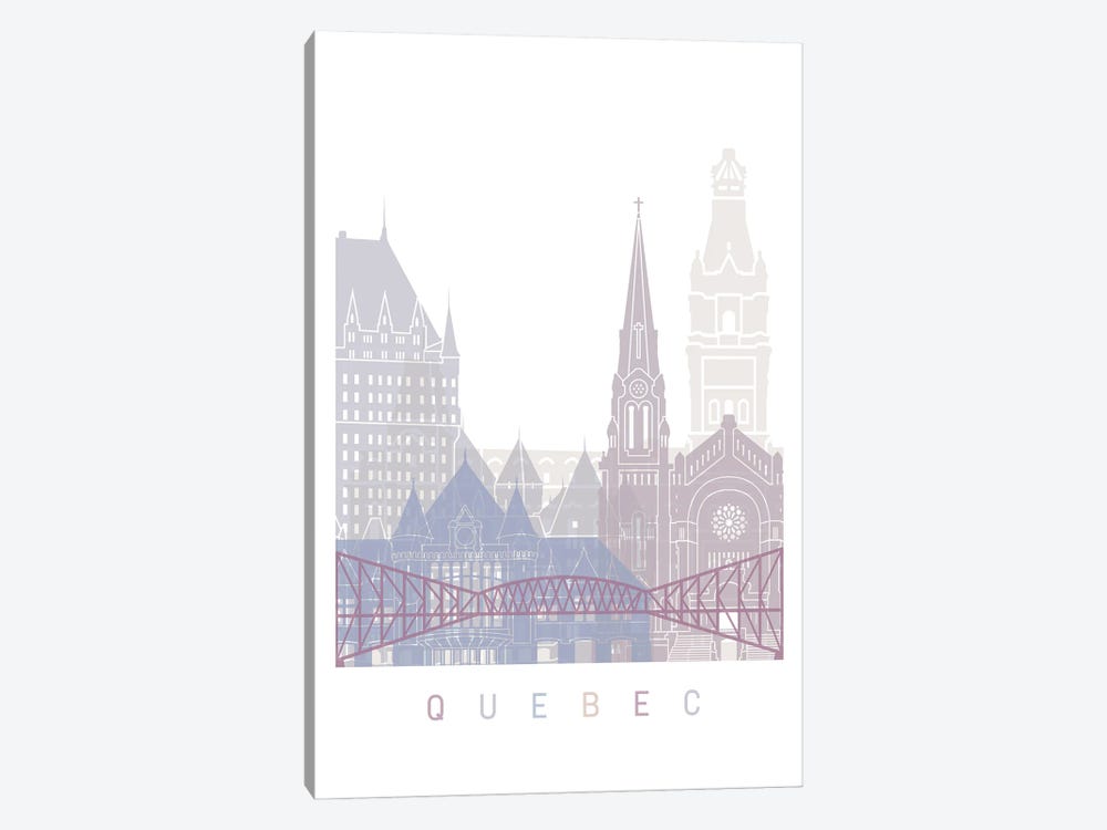 Quebec Skyline Poster Pastel by Paul Rommer 1-piece Canvas Wall Art