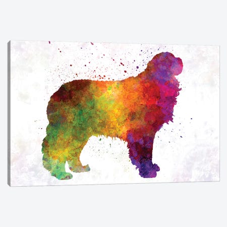 Pyrenean Mastiff In Watercolor Canvas Print #PUR597} by Paul Rommer Art Print