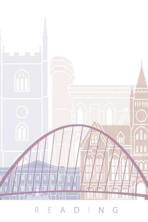 Reading Skyline Poster Pastel