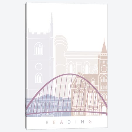 Reading Skyline Poster Pastel Canvas Print #PUR5988} by Paul Rommer Canvas Wall Art