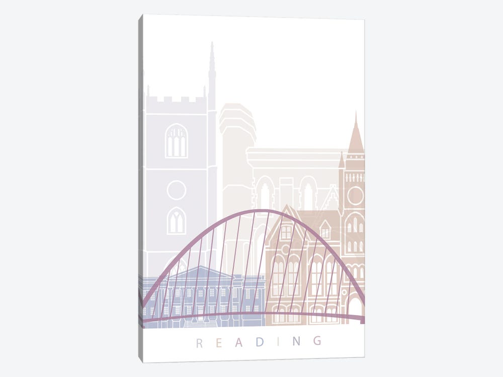 Reading Skyline Poster Pastel by Paul Rommer 1-piece Canvas Artwork