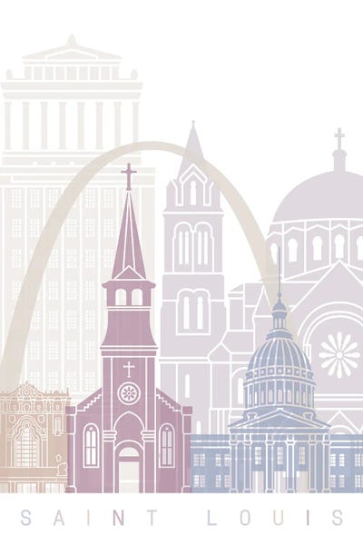 Missouri: Saint Louis Skyline Poster Pastel by Paul Rommer