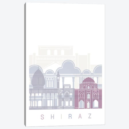 Shiraz Skyline Poster Pastel Canvas Print #PUR6030} by Paul Rommer Canvas Artwork