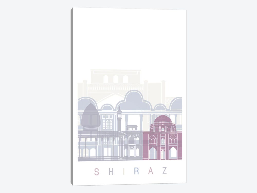 Shiraz Skyline Poster Pastel by Paul Rommer 1-piece Canvas Print