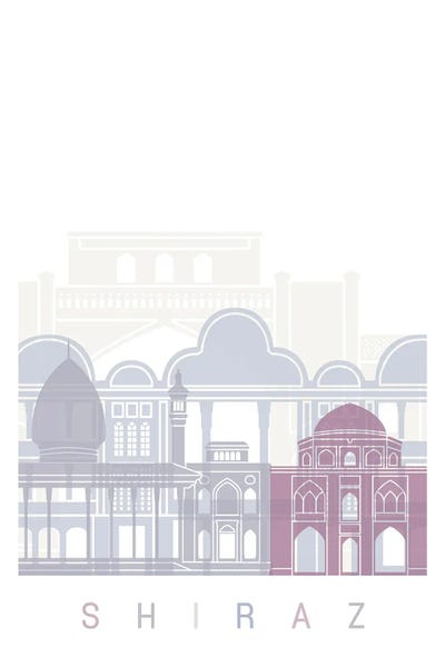 Iran: Shiraz Skyline Poster Pastel by Paul Rommer