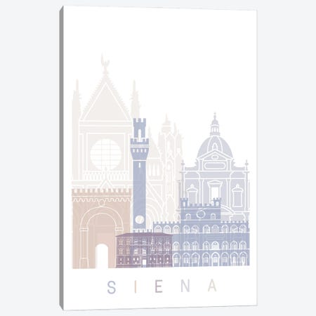 Siena Skyline Poster Pastel Canvas Print #PUR6031} by Paul Rommer Canvas Artwork
