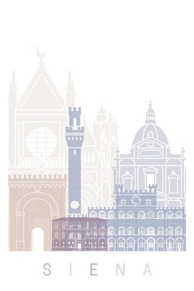 Siena: Siena Skyline Poster Pastel by Paul Rommer