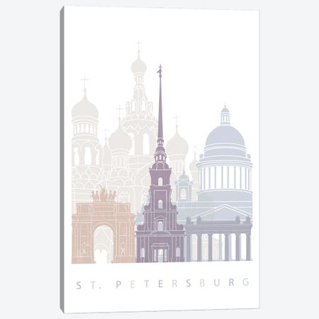 St. Petersburg Skyline Poster Pastel Canvas Print #PUR6036} by Paul Rommer Art Print