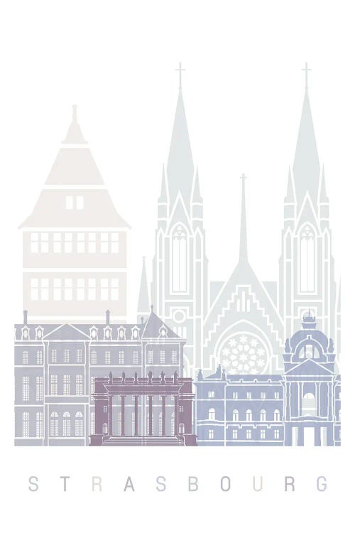 Strasbourg Skyline Poster Pastel