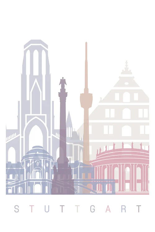 Stuttgart Skyline Poster Pastel