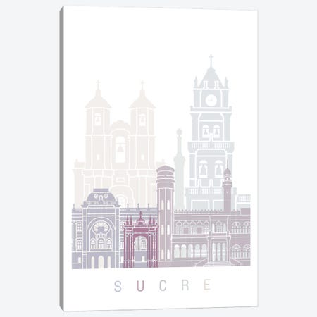 Sucre Skyline Poster Pastel Canvas Print #PUR6040} by Paul Rommer Canvas Art Print