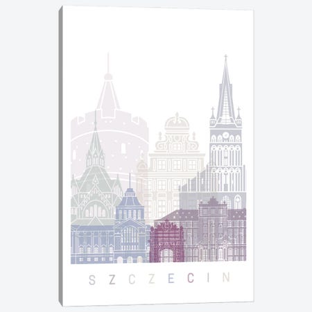 Szczecin Skyline Poster Pastel Canvas Print #PUR6042} by Paul Rommer Art Print