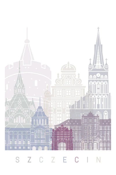 Szczecin Skyline Poster Pastel