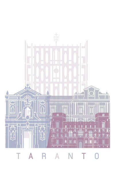 Taranto Skyline Poster Pastel by Paul Rommer canvas print