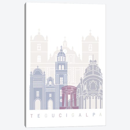 Tegucigalpa Skyline Poster Pastel Canvas Print #PUR6046} by Paul Rommer Canvas Art