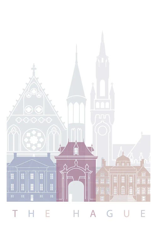 The Hague Skyline Poster Pastel