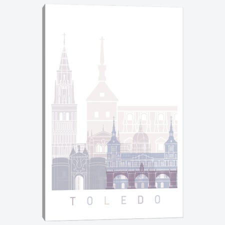 Toledo Skyline Poster Pastel Canvas Print #PUR6051} by Paul Rommer Canvas Artwork