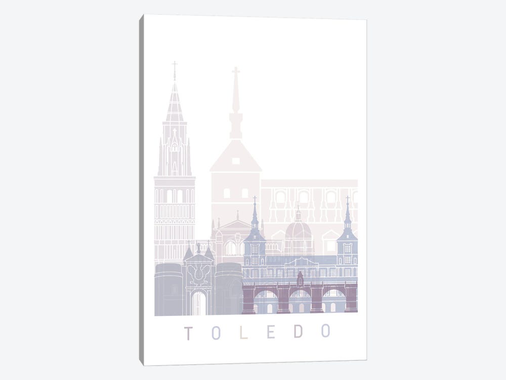 Toledo Skyline Poster Pastel by Paul Rommer 1-piece Canvas Artwork