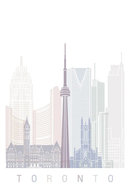 Toronto Skyline Poster Pastel