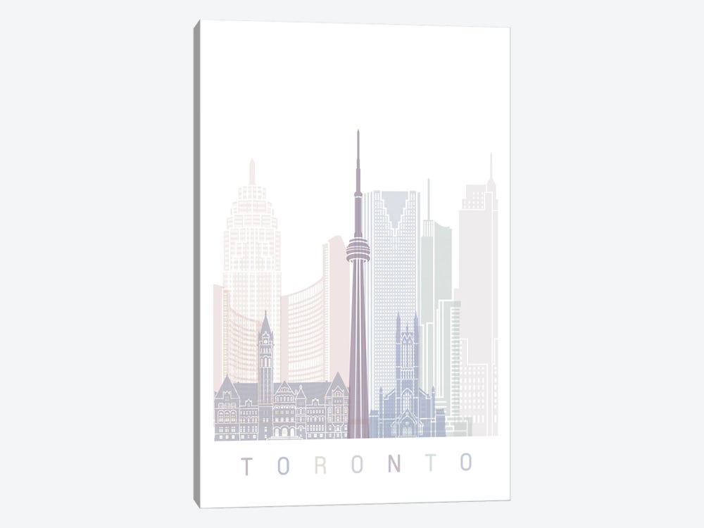 Toronto Skyline Poster Pastel by Paul Rommer 1-piece Art Print