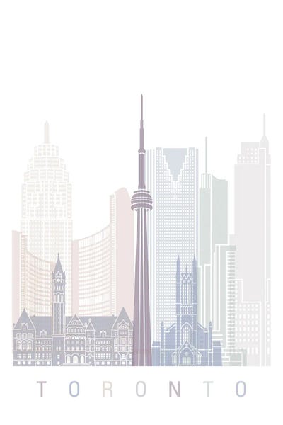 Ontario: Toronto Skyline Poster Pastel by Paul Rommer