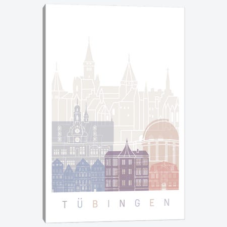 Tübingen Skyline Poster Pastel Canvas Print #PUR6057} by Paul Rommer Canvas Art Print