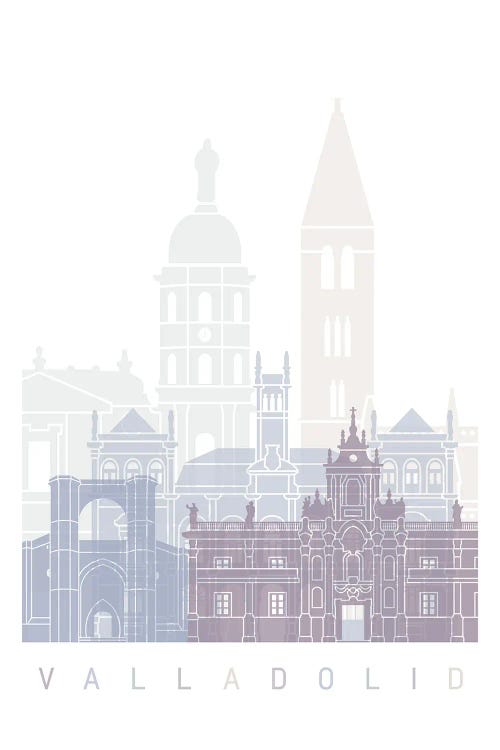 Valladolid Skyline Poster Pastel