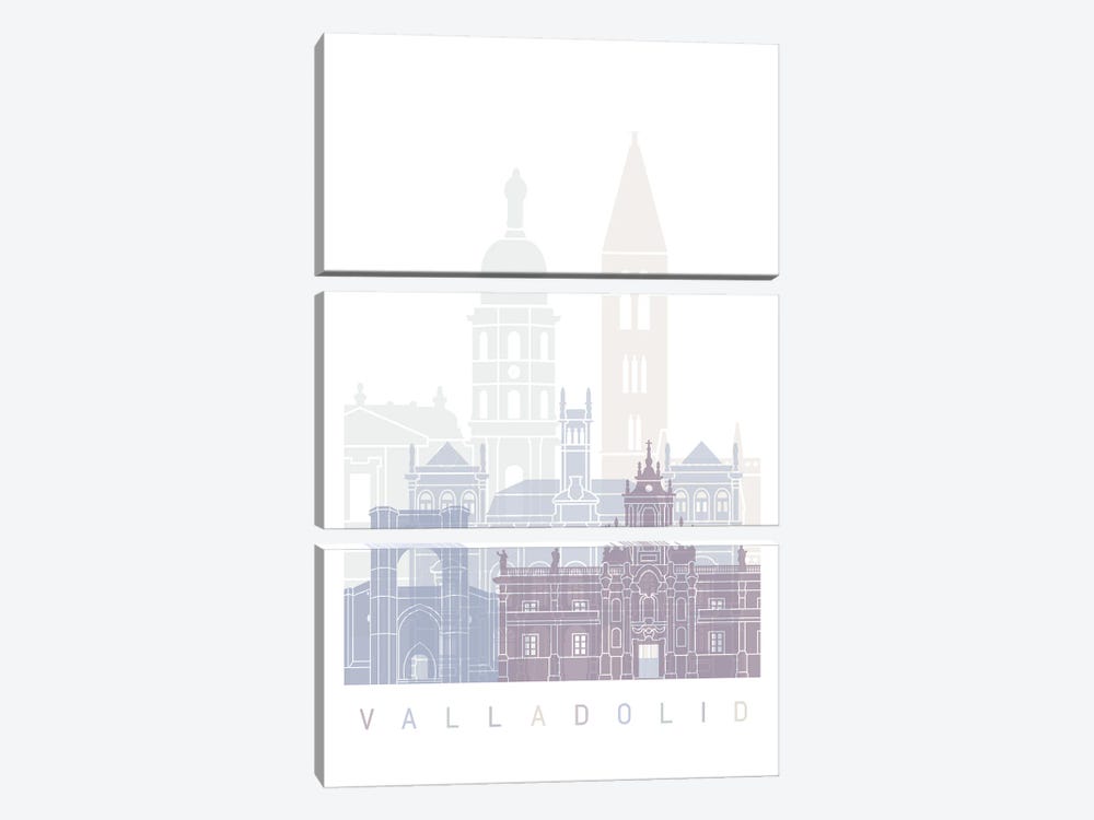 Valladolid Skyline Poster Pastel by Paul Rommer 3-piece Art Print