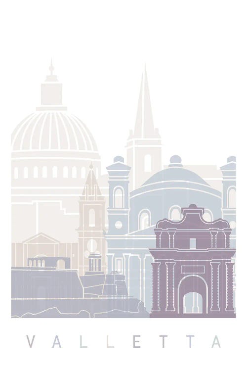 Valleta Skyline Poster Pastel