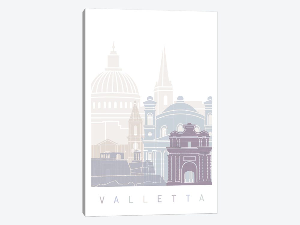 Valleta Skyline Poster Pastel by Paul Rommer 1-piece Canvas Artwork