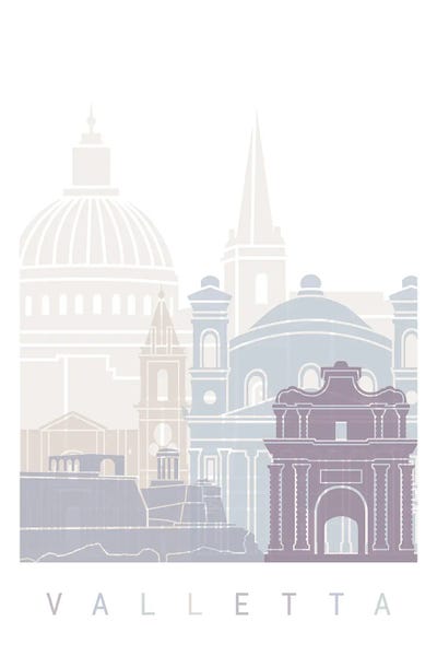 Malta: Valleta Skyline Poster Pastel by Paul Rommer