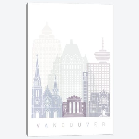 Vancouver V2 Skyline Poster Pastel Canvas Print #PUR6065} by Paul Rommer Canvas Artwork