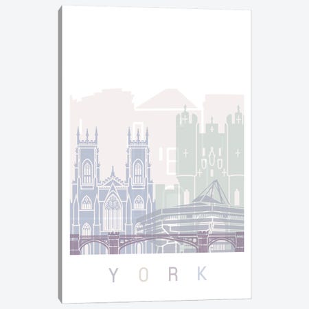 York Skyline Poster Pastel Canvas Print #PUR6072} by Paul Rommer Canvas Wall Art