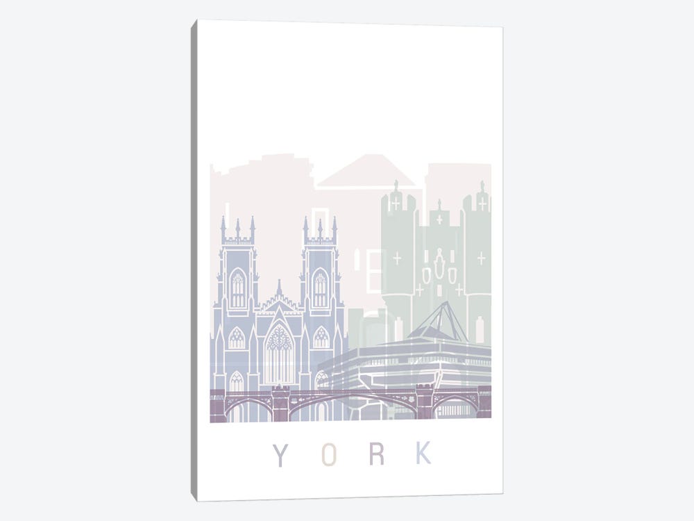 York Skyline Poster Pastel by Paul Rommer 1-piece Canvas Art Print