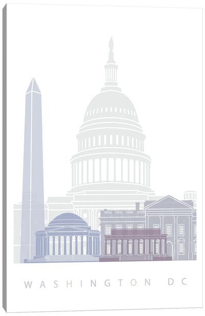 Washington DC Skyline Poster-M Canvas Art Print - Washington DC Skylines