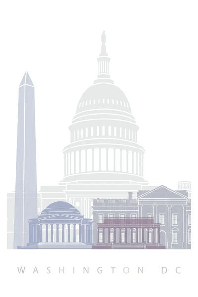 Washington, D.C.: Washington DC Skyline Poster-M by Paul Rommer