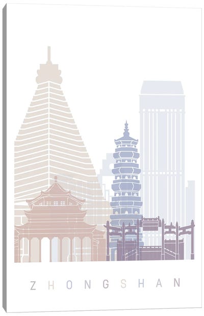 Zhongshan Skyline Poster Pastel Canvas Art Print - China Art