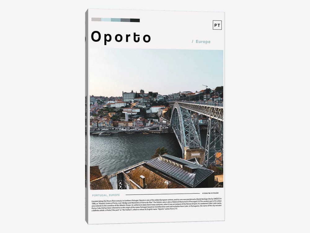 Oporto Landscape Poster by Paul Rommer 1-piece Canvas Artwork