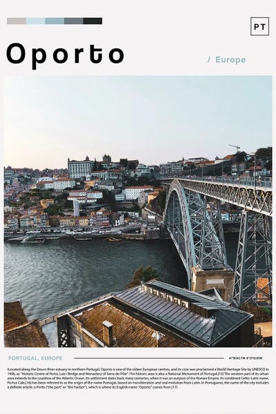 Portugal: Oporto Landscape Poster by Paul Rommer