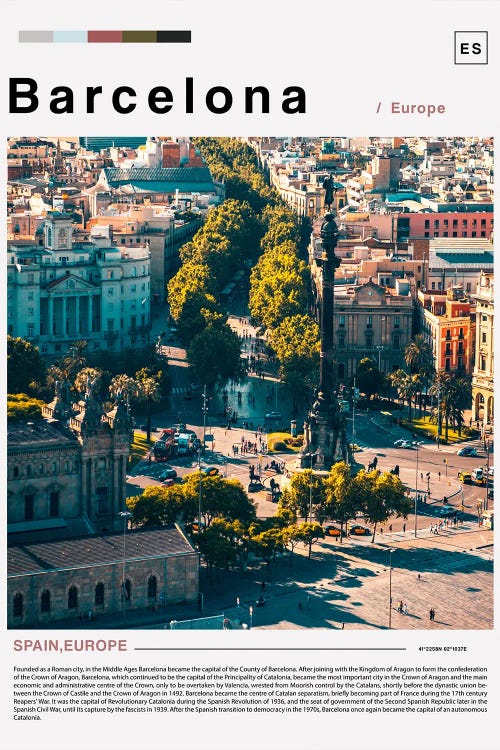 Barcelona Landscape Poster