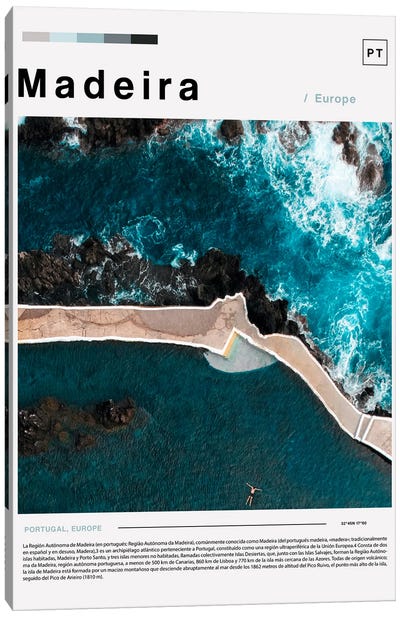 Madeira Landscape Poster Canvas Art Print - Aerial Beaches 