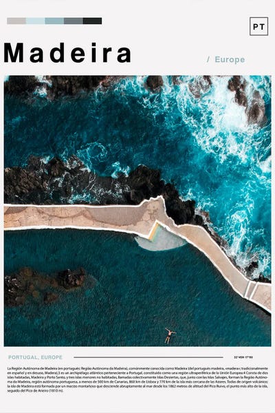 Aerial Beaches: Madeira Landscape Poster by Paul Rommer