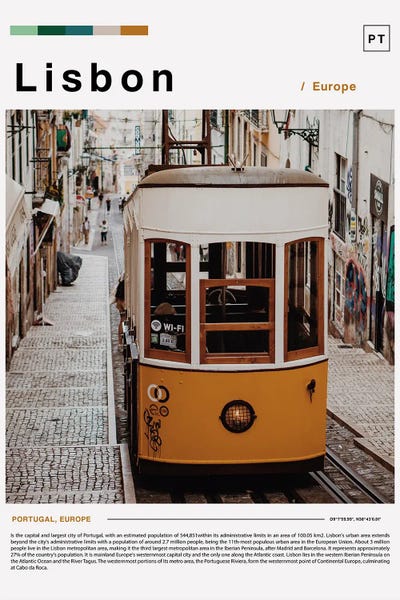 Portugal: Lisbon Landscape Poster by Paul Rommer