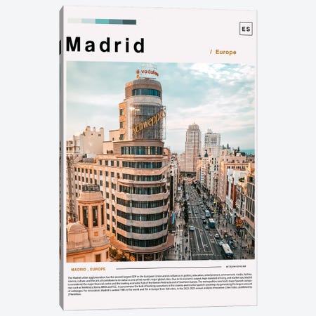 Madrid Landscape Poster Canvas Print #PUR6085} by Paul Rommer Canvas Wall Art