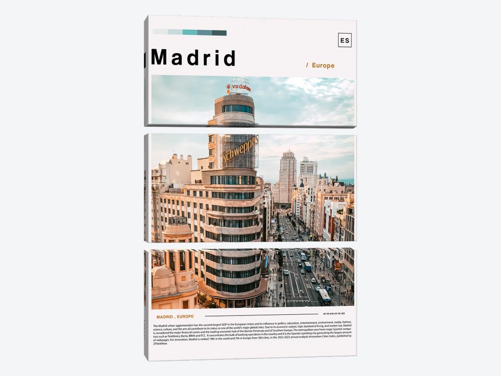 Madrid Landscape Poster by Paul Rommer 3-piece Art Print