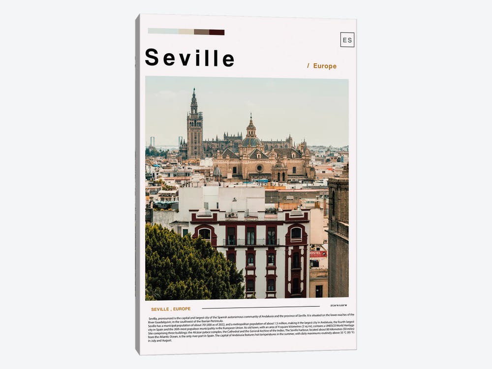 Seville Landscape Poster by Paul Rommer 1-piece Canvas Wall Art